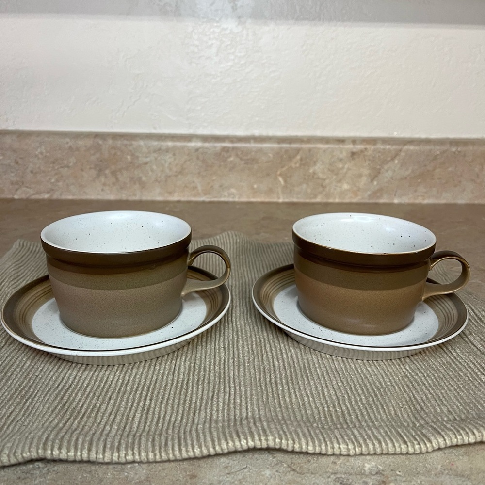 Mikasa Brown and Cream Cup and Saucer Set